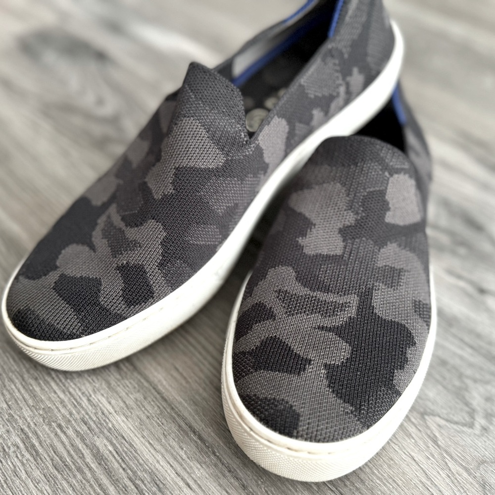 Rothy’s Black Camo Slip-ons